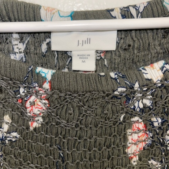 J. Jill Olive Floral Blouse - Picture 4 of 7